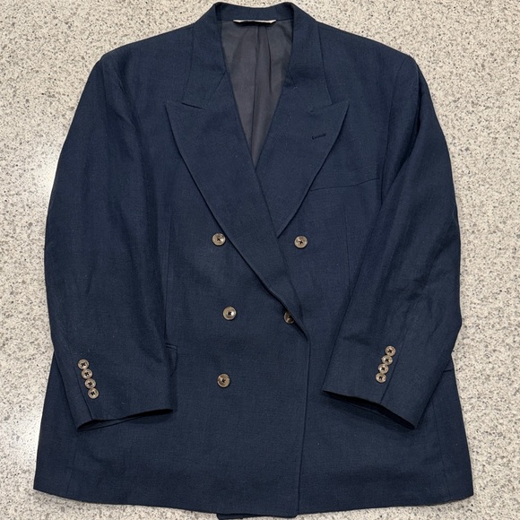 Hunt Club Other - Men’s Linen/Cotton Navy Double-Breasted Blazer 44S